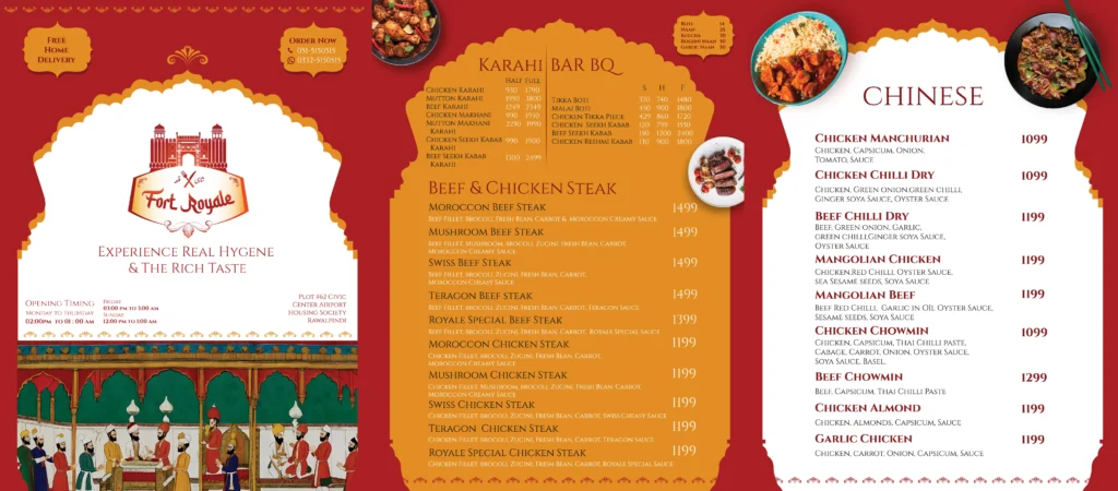 Fort Royale Restaurant Menu