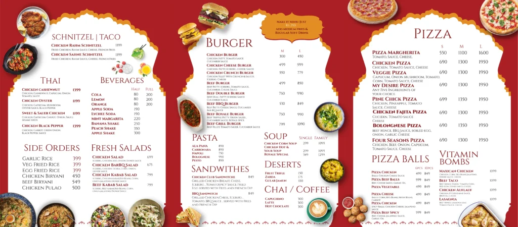 Fort Royale Restaurant Menu